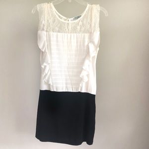 Do & Be White Black Lace Ruffle Mini Dress – Size M